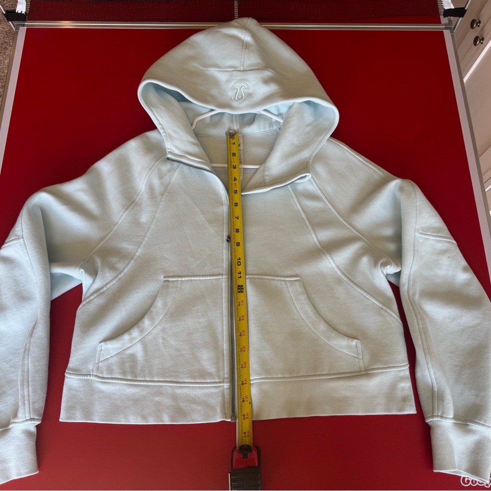 lululemon athletica pale blue fleece-lined zip hoodie